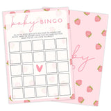 Baby Shower Games For Girl, Strawberry Baby Bingo Card, 25 Hilarious Double-Sided Games For Gender Reveal Party Decorations Supplies Announcement