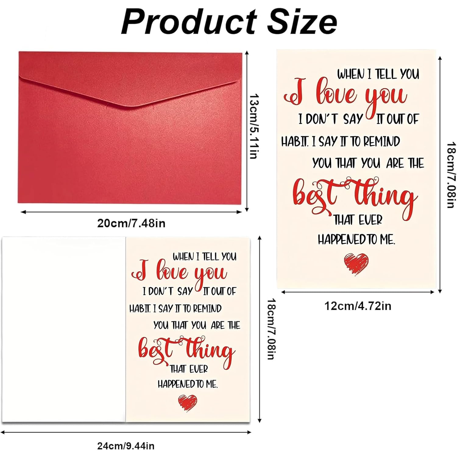 I Love You Card, Romantic Greeting Card With Envelope, Valentine’S Day Gifts,Sweet Card For Wife Husband Girlfriend Boyfriend Just Because