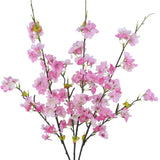 3 Pcs Artificial Cherry Blossom Flowers Faux Cherry Blossom Branches Silk Peach Flowers Bulk Spring Branches Arrangement Cherry Flowers Stems For Outdoor Indoor Wedding Table Decor Dark Pink