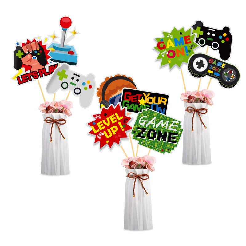 30 Pieces Video Game Gaming Party Table Toppers, Funny Game Zone Cente