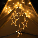 12 Stars 138 Leds Fairy Lights Star String Lights Star Curtain Lights 8 Modes For Christmas Wedding Home Garden Bedroom