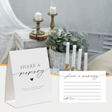 Share A Memory Sign And Cards, Funeral Memorial Cards, Minimalist Share A Memory Set For Celebration Of Life, Birthday Party, Funeral, Graduation,Bridal Shower, Wedding, Keepsake Cards-Sam09