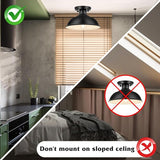 13 Inch Farmhouse Black Cage Ceiling Light Semi Flush Mount Fixture