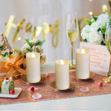 2"X4" Outdoor Led Battery Operated Candles With Timer/Remote 4 Pack Plastic Flickering Waterproof Flameless Candles Wedding Party Halloween Christmas Birthday Decoration Realistic Slim Pillar Candles