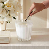 Scented 3-Wick Candle, Santorini Olive & Citron - 21.2 Oz - Up To 100-Hour Burn Time - Reusable Glass Vessel