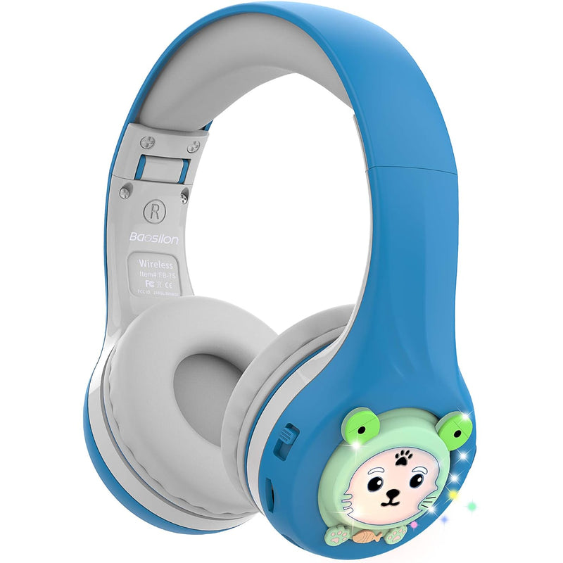 Baosilon Fb-7S Frog Kids Headphones Bluetooth, Led Light Up Bluetooth Headphon