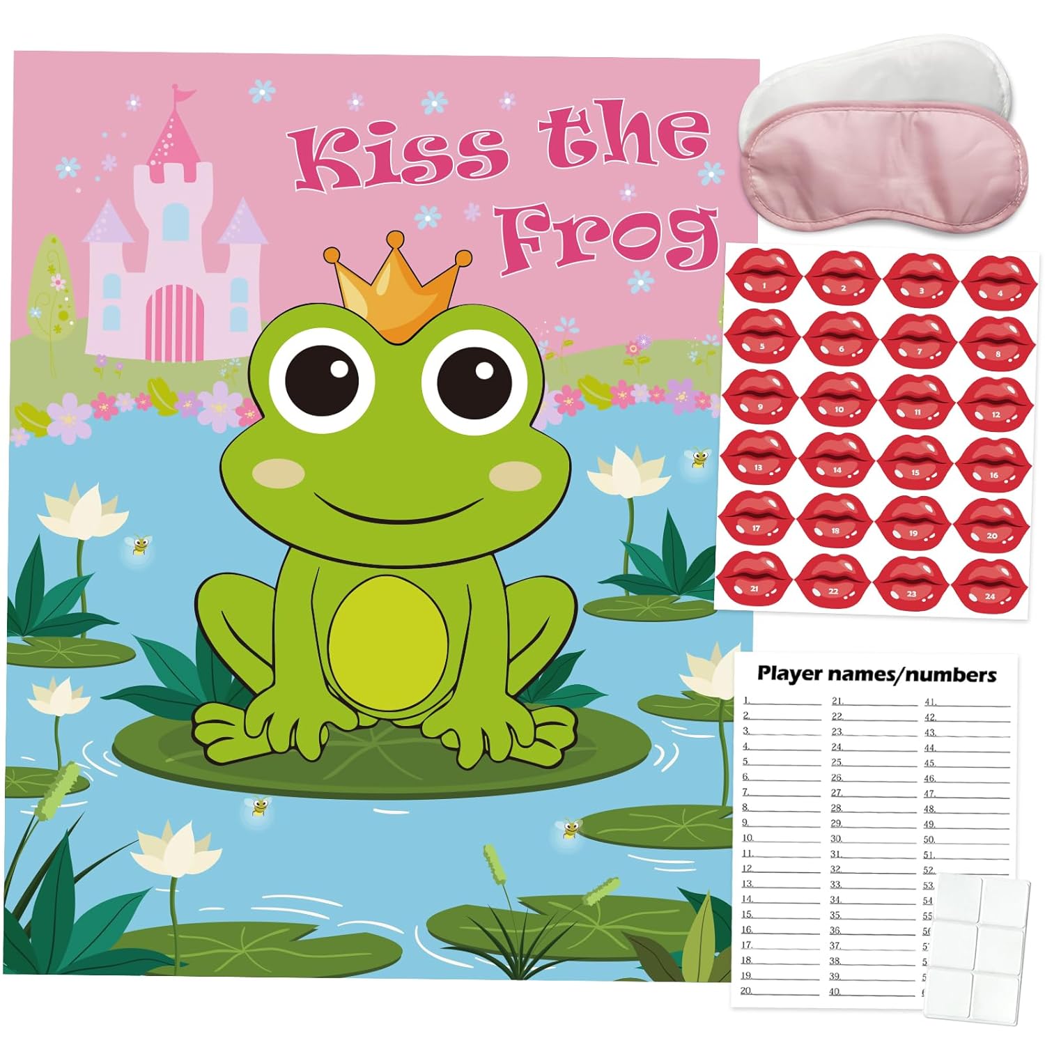 Valentine Party Games, Pin The Kiss On The Frog, 24 Pcs Valentine Party Games Classroom Toddlers Preschool Party Supplies Favors For Boys Girls Adults