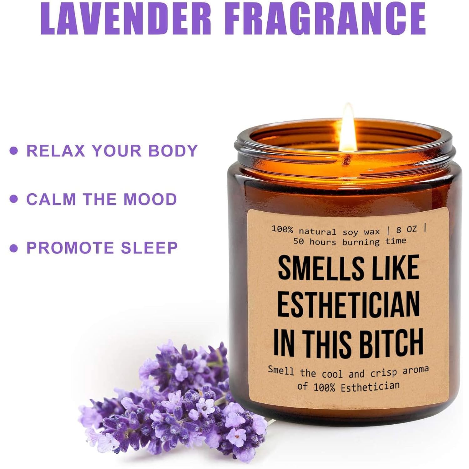 Smells Like Esthetician In This Bitch Candle - Gift For Esthetician - Esthetician Candle Decoration - Aromatherapy Glass Candle Jar - Non-Toxic Ingredients
