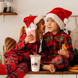 50Pcs Merry Christmas Party Cups Plaid Truck Snowflake Tree Disposable Clear Plastic Cups With Flat Lids Plaid Straw Party Supply Drinkware For Xmas Coffee Beer Beverage