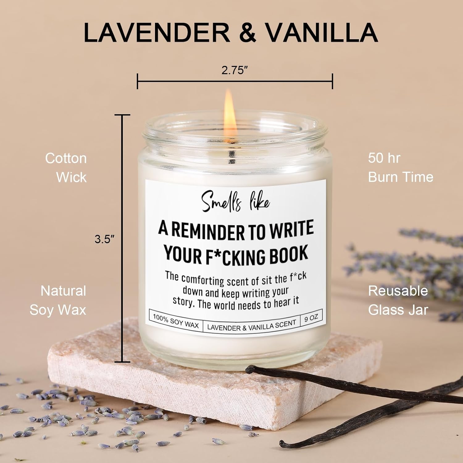 Book Candle, Creative, Cool Gifts For Writers, Authors, Author, Writer Gifts For Women, Men, Writing, Literary Presents For Aspiring Writers, Literature Lovers, Novelists, Journalists, Poets