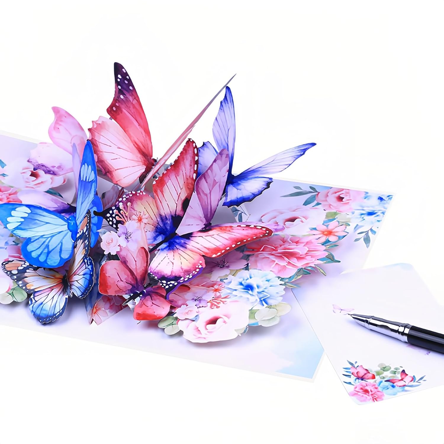 Greeting Cards With Envelopes, Pop-Up Style,Butterfly Card For Mother'S Day Valentines Day Birthday Thinking Of You Card For Wife,Girlfriend (Cute Butterflies)