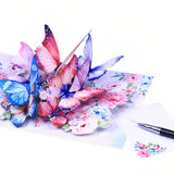 Greeting Cards With Envelopes, Pop-Up Style,Butterfly Card For Mother'S Day Valentines Day Birthday Thinking Of You Card For Wife,Girlfriend (Cute Butterflies)