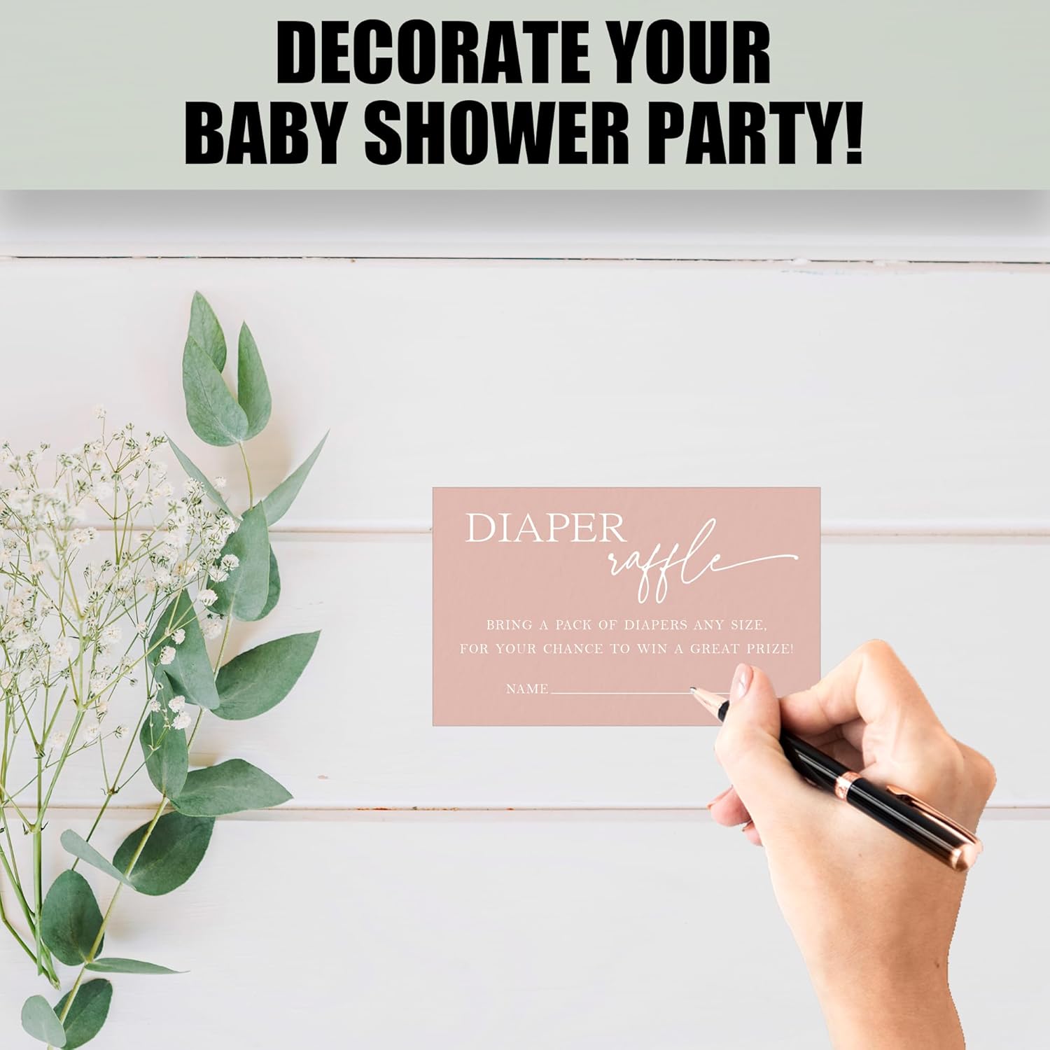 3.5 X 2.1 Inches Baby Shower Diaper Raffle Tickets, 50 Pcs Minimalism Pink Tickets For For Girl Or Boy Baby Shower Invitations?Baby Shower Game, Gender Reveal Game, Baby Shower Activity Supplies-A04