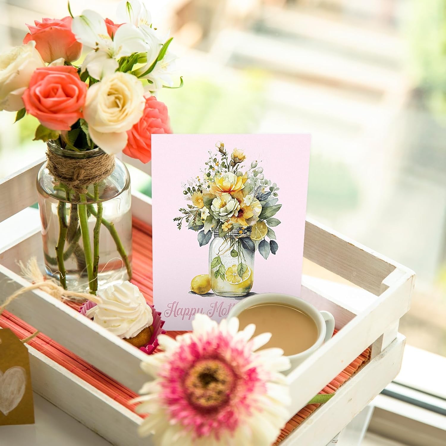 Mothers Day Cards With Envelopes 24 Pack Gold Foil Mother'S Day Floral Cards Bulk Flower Card Mother 'S Day Gift For Mom Blank Inside
