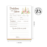Unicorn Prediction And Advice Cards For Girls - Pack Of 25 - Pink Girl Baby Shower Games, Wishes For New Parents, Mom & Dad To Be, Mommy And Daddy Message, Game Activity Keepsake Book G640-Pdav