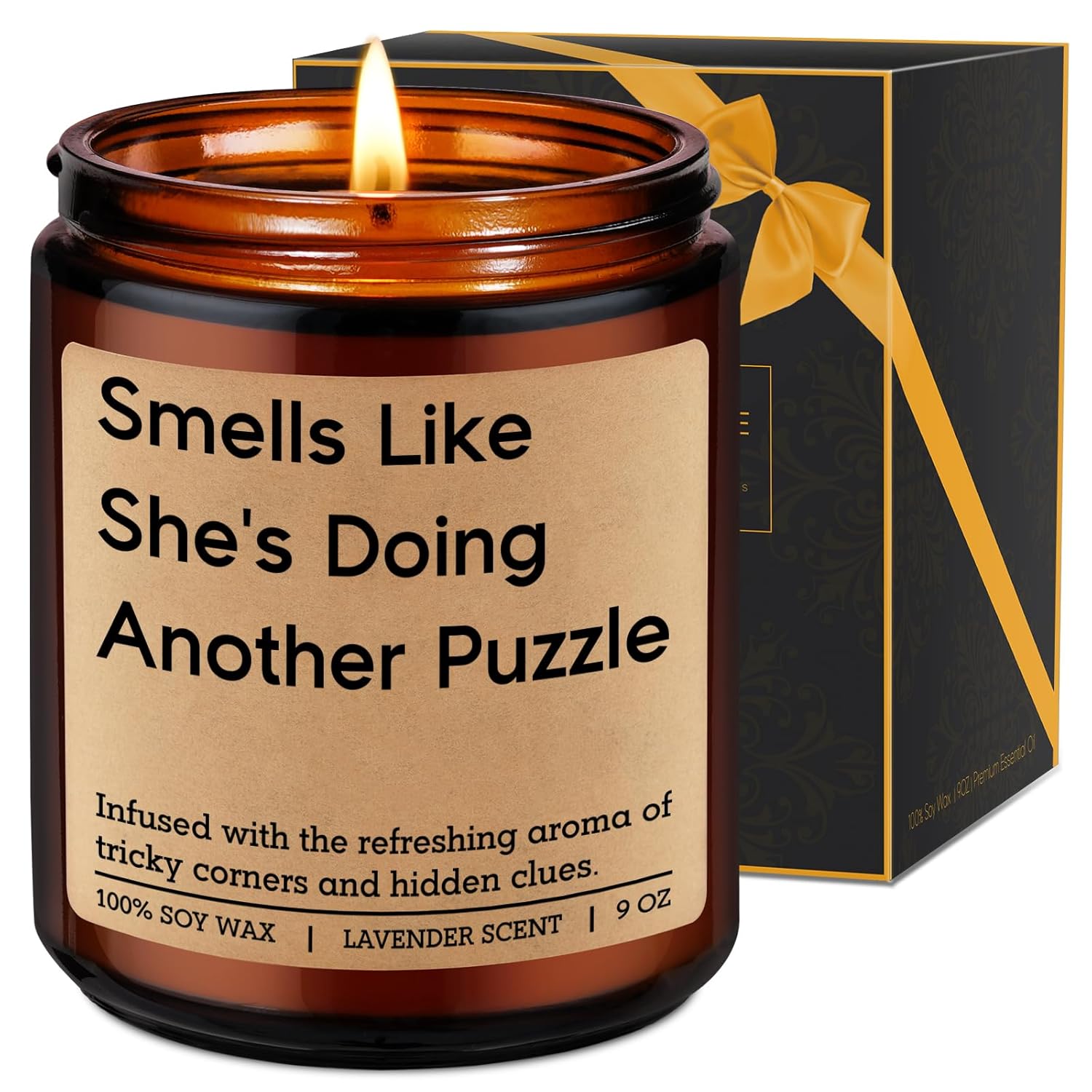 Candle, Puzzle Gifts, Funny Gifts For Puzzle Lovers Women, Funny Valentines Day Birthday, Jigsaw Themed Presents For Jigsaw Lovers, Puzzlers, Puzzle-Loving Friend Daughter Mom Sister Her