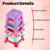 Xindojuz 12 Pcs Canvas Stands For Paint Pouring, Plastic Non-Slip Mini Canvas Feet Risers Fluid & Acrylic Paint Pouring Supplies Miniature Holder Tools For Pourings Paints Supplies (4 Colors)