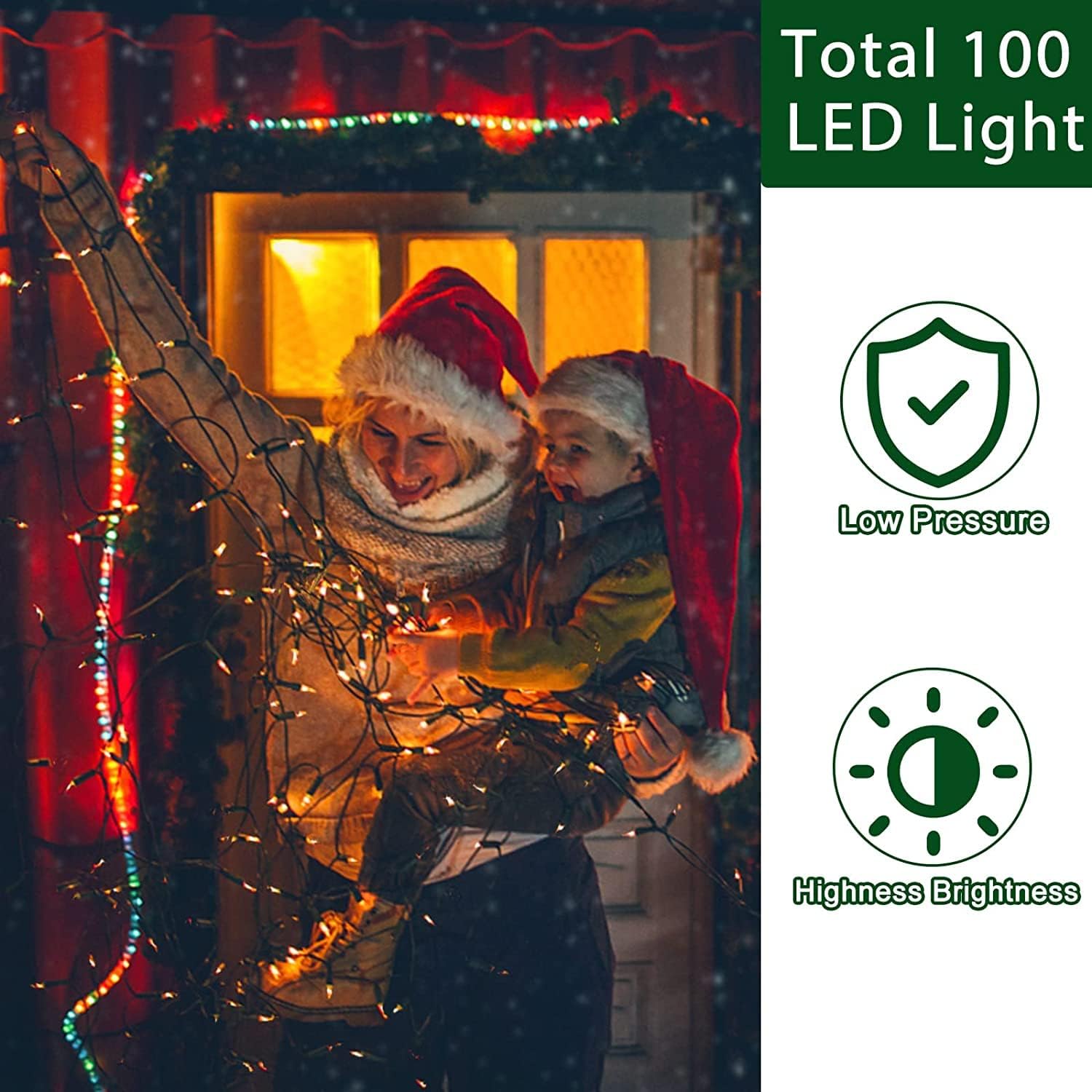 2 Pack Christmas Mini String Lights Decor Warm White Total 33 Ft 100 Led Timer 8 Modes Battery Operated Waterproof Each