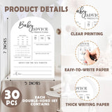 Baby Shower Prediction Cards - 30Pcs Gender Reveal Games For Guests, 5 X 7 In Baby Shower Activities For Guests, Gender Neutral Decor Table Decorations For New Parents-White