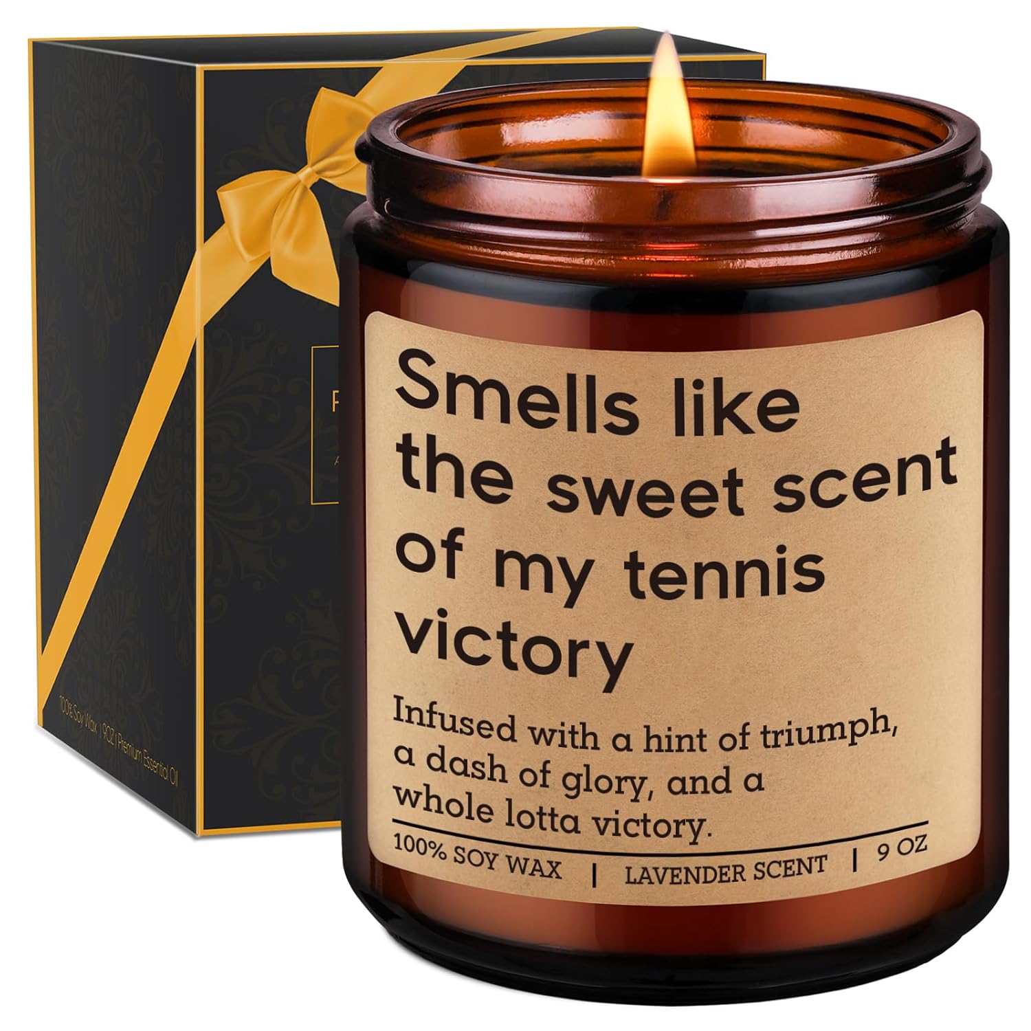 Scented Candle - Tennis Gifts For Women, Men - Funny Sports Themed Accessories Gifts For Tennis Player, Lover, Team - Funny Graduation, Valentines Day, Birthday Ideas For Boy, Him, Female, Mom