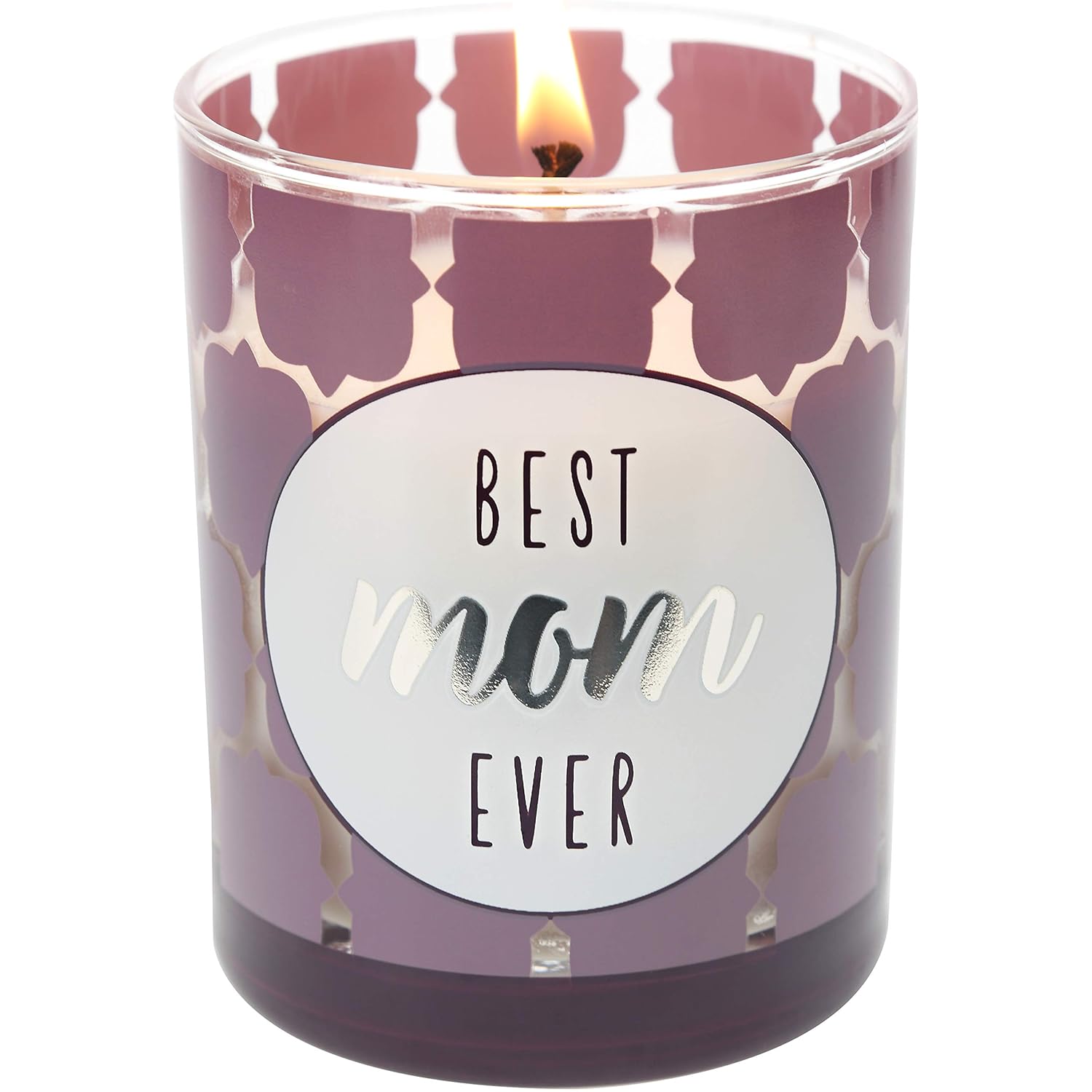 Pavilion Gift Company Purple Best Mom Ever-7 Oz Glass Candle-Serenity Fresh Cotton Scent