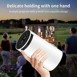 4K 5G WiFi Mini Projector, 40-130'', 360 Sound, Bluetooth 5.0, White