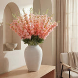 20 Pcs Delphinium Artificial Flowers - 33.5'' Long Stem Faux Flower Bulk - Fake Silk Delphinium Look Real Larkspur Flower For Valentine Tall Vase Wedding Home Table Decor(Pink)