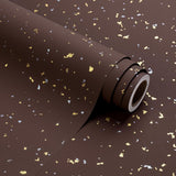 Chocolate Brown Wrapping Paper Roll - Mini Roll - 17 Inch X 16.5 Feet - Chocolate Brown Gold Design With Silky Touch Perfect For Birthday, Holiday, Wedding, Baby Shower