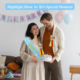 Baby Shower Games Blue Mom To Be Sash Baby Boy Shower Decorations, Mommy Daddy To Be Corsage Pins Set For Maternity Dress Belt Present