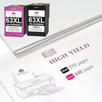 63XL Ink, Remanufactured Combo (Black & Tri-Color) for Envy 4520/3830