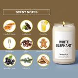 Scented Candles For Home (White Elephant) - 13.75 Oz Long-Lasting Soy Wax Blend Jar Candle Gifts For Women & Men, 60-80 Hours Burn Time - Notes Of Candied Orange, Champagne & Sparkling Cassis