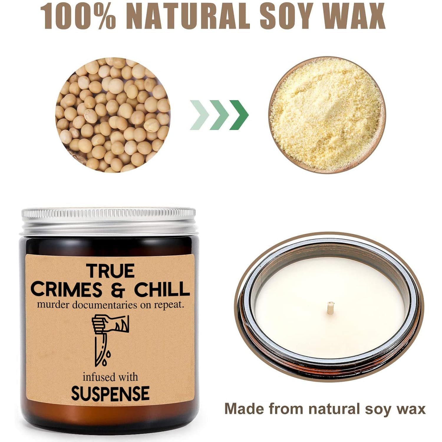 True Crimes & Chill Candle My Favorite Murder True Crime Gifts Crime Junkie Murder Mystery Murder Shows Soy Candles