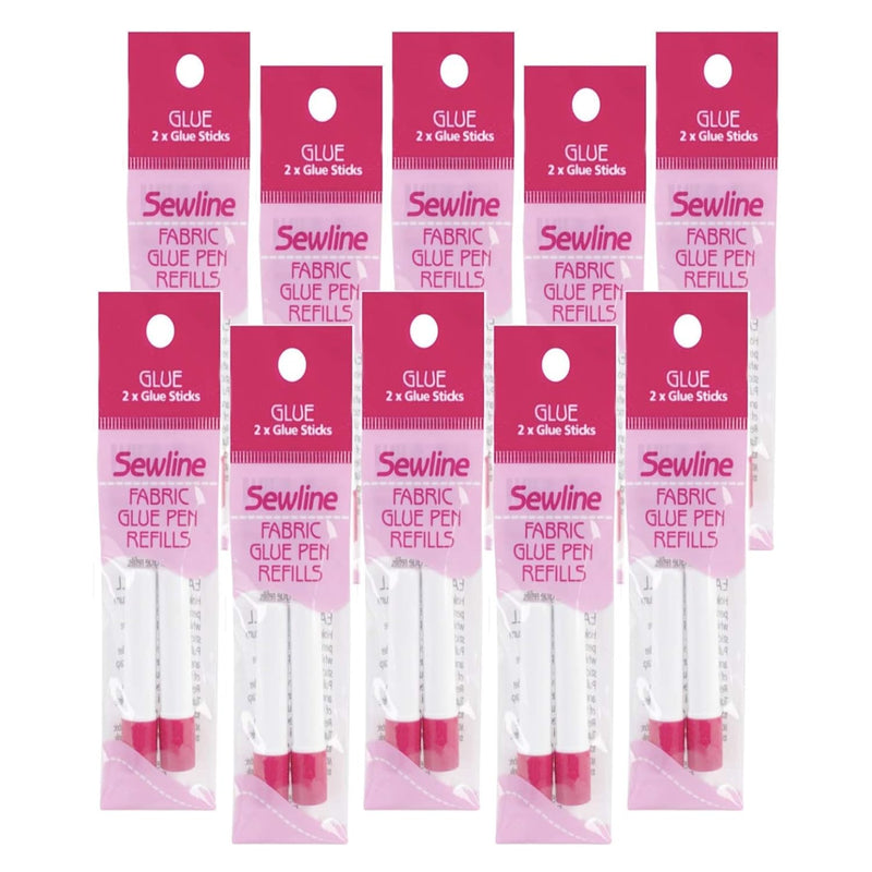 Blue Sewline Water-Soluble Fabric Glue Pen Refill 2 Count 10/Pk 10 Pack