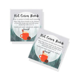 Hot Cocoa Chocolate Bomb Instruction Tags Cards | 50 Pack | 2.5" Inch Square Labels | Hot Cocoa Bomb Supplies | Christmas Holiday Winter Snow