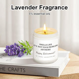 Retirement Gifts For Women Men - Lavender Scented Candle 9Oz, Funny Retirement Candles For Coworker, Best Retired Farewell Leaving Gifts For Boss, Teacher, Nurse, Bestie, Friends