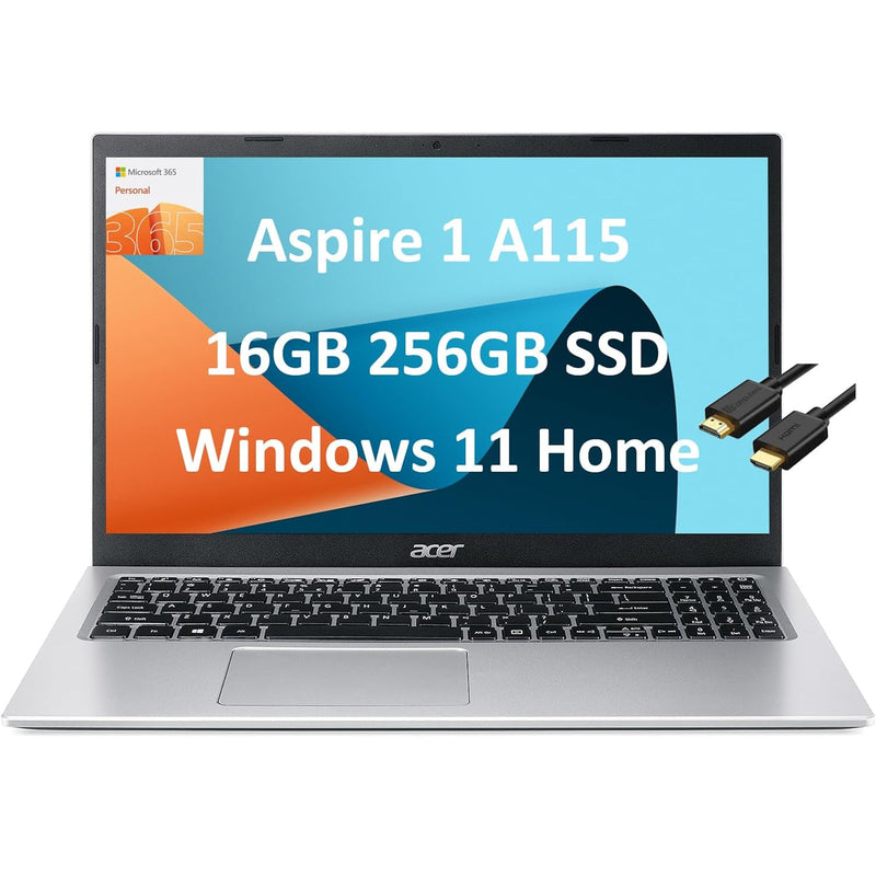 Aspire 1 A115-32-C96U Slim Laptop 15.6" Fhd (Intel Celeron N4500, 16Gb Ram, 25