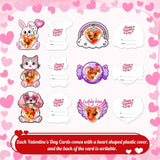 24 Set Valentine'S Day Cards For Kids With Candy Dome Holders, Classroom Exchange Greeting Cards,Diy Candy Cards For Valentines Day School Activities And Party Supplies