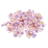 1.77" Artificial Multi-Layered Flower Heads, 50 Pack Silk Multi-Layered Fake Flowers Heads For Wedding Floral Bouquet Decoration Diy Craft Making, Purple White