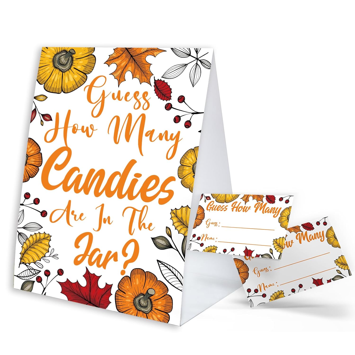 Thanksgiving Day Party Game How Many Are In The Jar, Thanksgiving Day Party Supplies, Family Activity ?1 Sign And 50 Guessing Cards?, Thanksgiving Day Baby Shower Decorations -G03