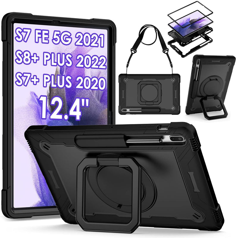 360 Rotating Hybrid Case For Samsung Galaxy Tab S7 Fe 5G/ S8+Plus/ S7 Plus 12.