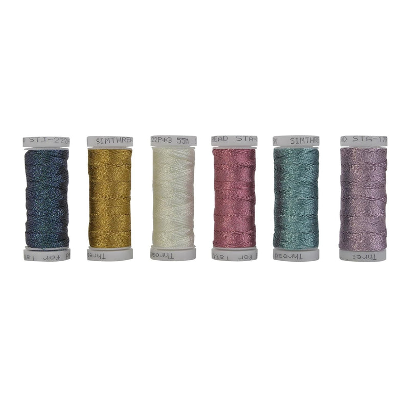 6 Colors 3-Ply Metallic Shuttle Tatting Yarn 50 Meters Each For Shuttle Tattin