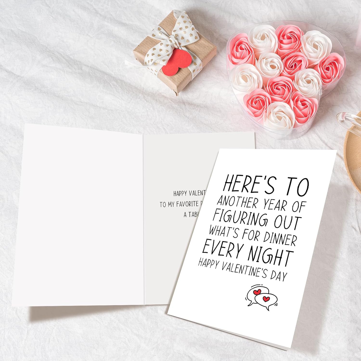 Funny Valentine'S Day Card For Boyfriend Girlfriend, Valentines Day Card From Husband Wife, Witty V-Day Cards, Here'S To Another Year Of Figuring Out What'S For Dinner Every Night