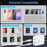 45W Dual Port USB C Fast Charger with 10FT USB C Cable for iPhone 17 16 15 iPad Samsung Galaxy S26 S25