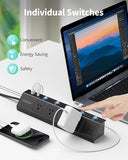 Power Strip Surge Protector 5 Outlets 4 USB Ports PD20W 10FT Extension Cord Black