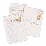 Baby Shower Feud Game Kit - Bear Hot Air Balloon Double-Sided Fill In Game Cards & 1 Answer Cards, Gender Reveal Party & Activity For Boys And Girls - Baby Shower Party Favors & Decorations-A12