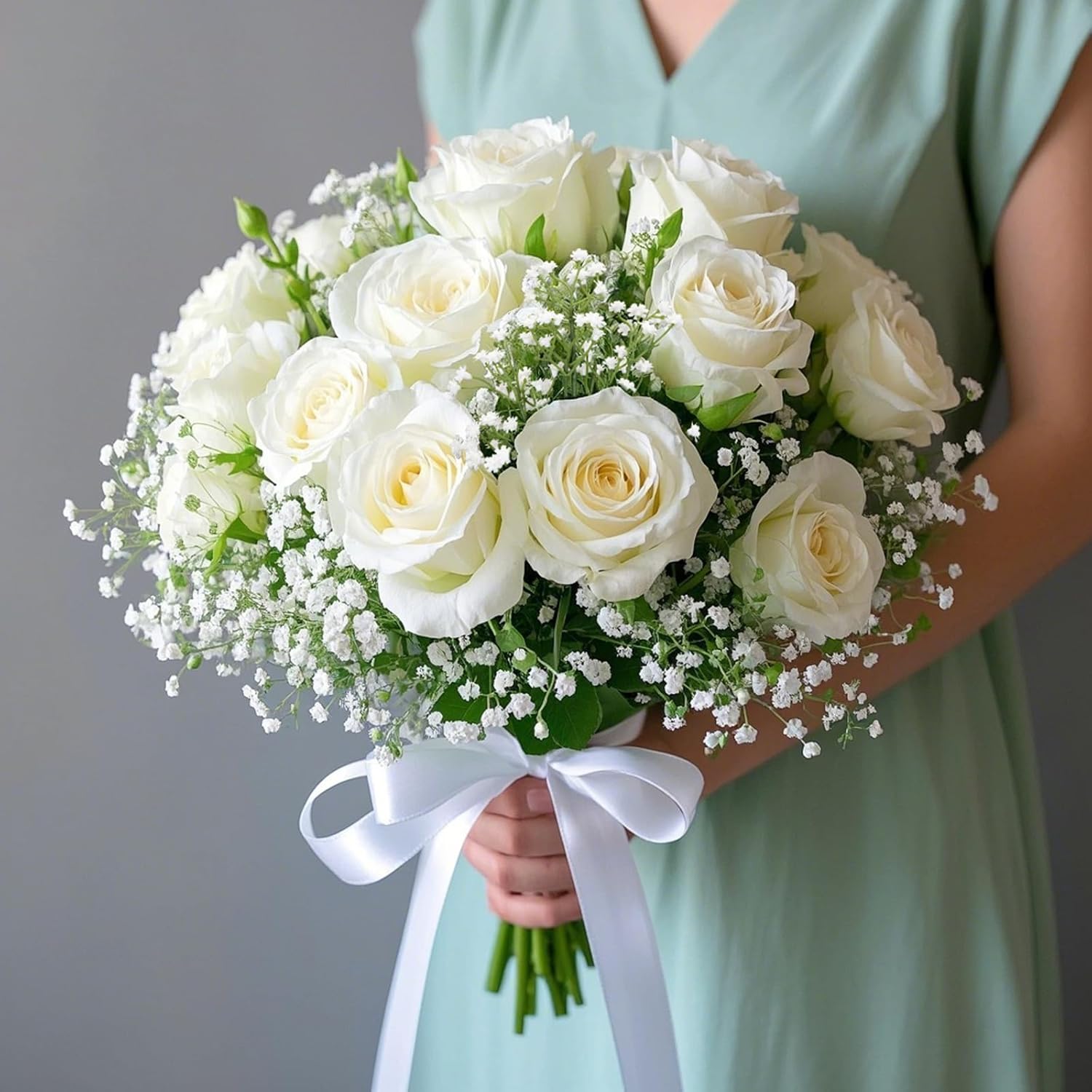 7-Pcs 21” Secure-Stem Realistic Artificial White Babys Breath (Gypsophila) Flowers With No-Shedding Design — Perfect For Wedding Centerpieces, Home Decor & Vase Fillers