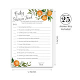 A Little Cutie Baby Feud Game - Pack Of 25 - Citrus Orange Theme Fun Family Feud Game, Baby Shower Activity, Shower Fued Games G350-Bsf