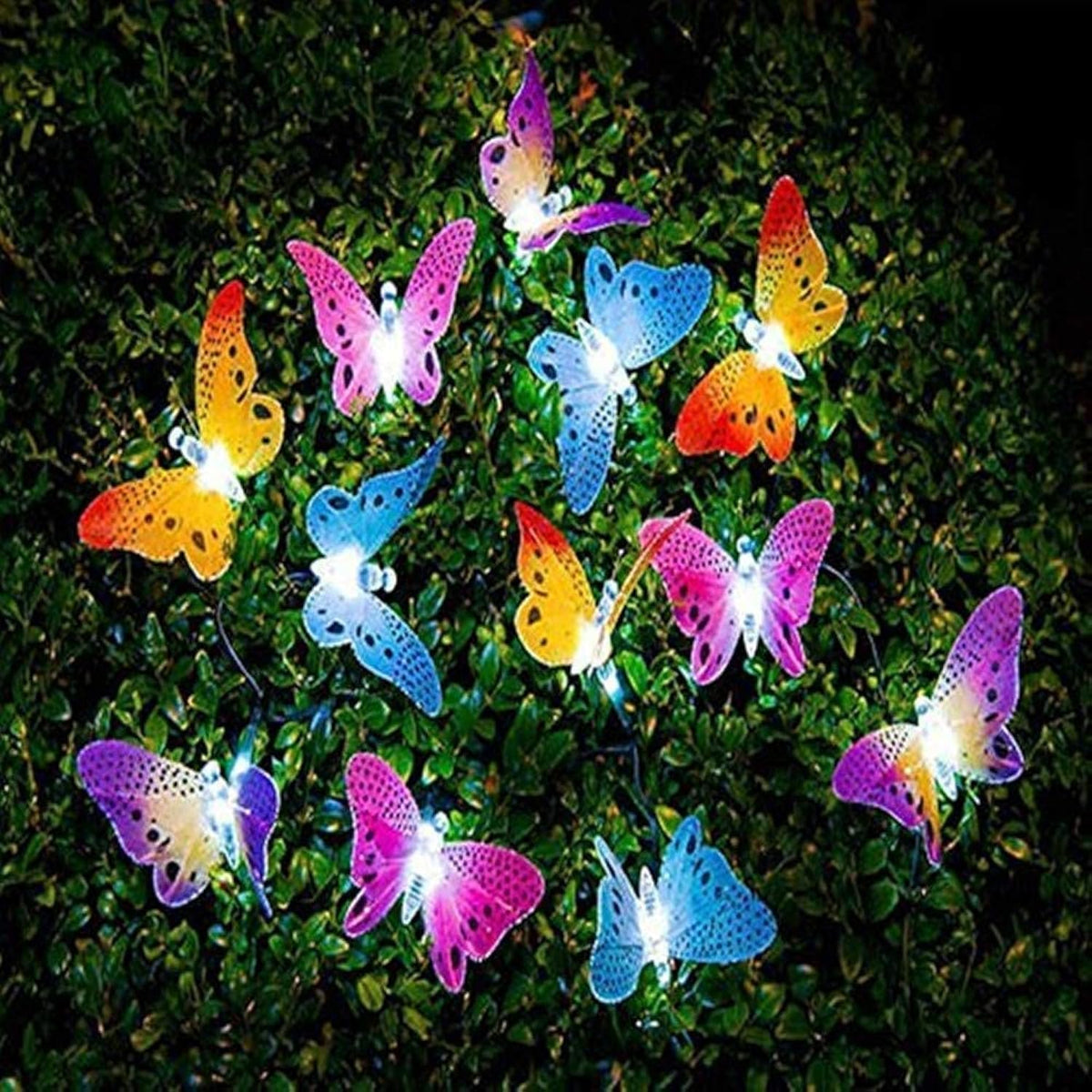 Led Fairy Lights Battery Operated String Lights, 7Ft 24 Led Waterproof Butterfly Decorations For Bedroom Christmas Party