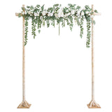 Backdrop Floral Garland 6.5Ft Artificial Wedding Arch Flowers Sage Green Decor, White Ceremony Reception Hanging Eucalyptus Rose Arbor Arrangement Outdoor Party Swag Home Decorations