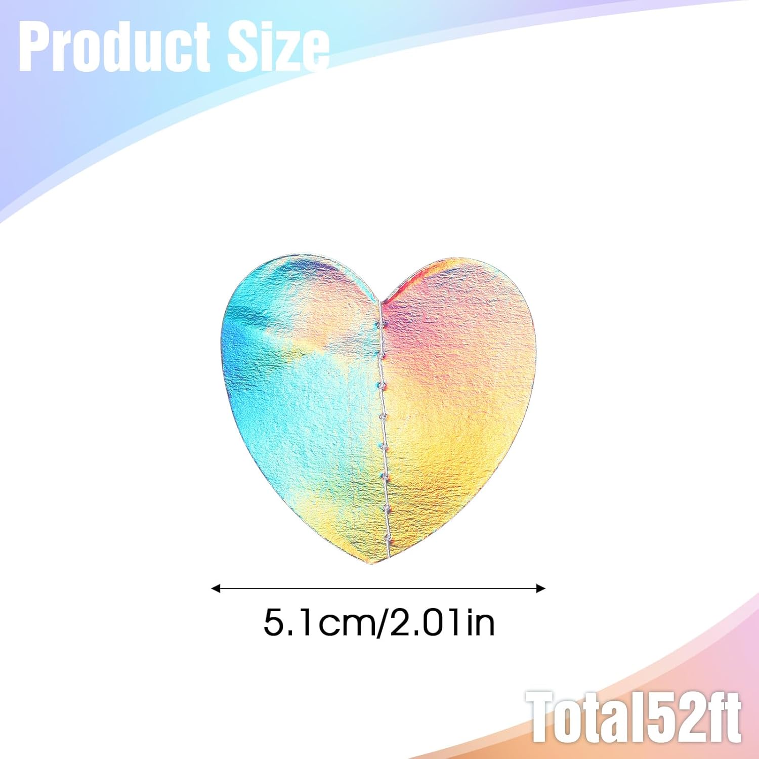 52 Ft Love-Heart Garland, Love Hanging Streamers Banner Heart Streamers Holographic Paper Garland For Birthday Wedding Engagement Bridal Baby Shower Valentines Day Winter Christmas Decoration